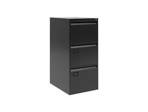 AOC Filing Cabinet Foolscap Flush Front with Three Drawer - Black