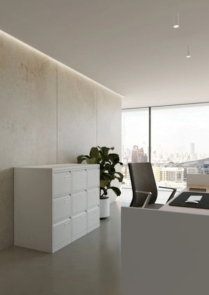 AOC Filing Cabinet in White Finish with Reception Desk in Lounge Area 2