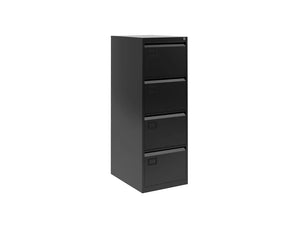 AOC Filing Cabinet Foolscap Flush Front with Four Drawer - Black