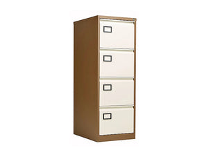 AOC Filing Cabinet Foolscap Flush Front with Four Drawer - Coffee and Cream