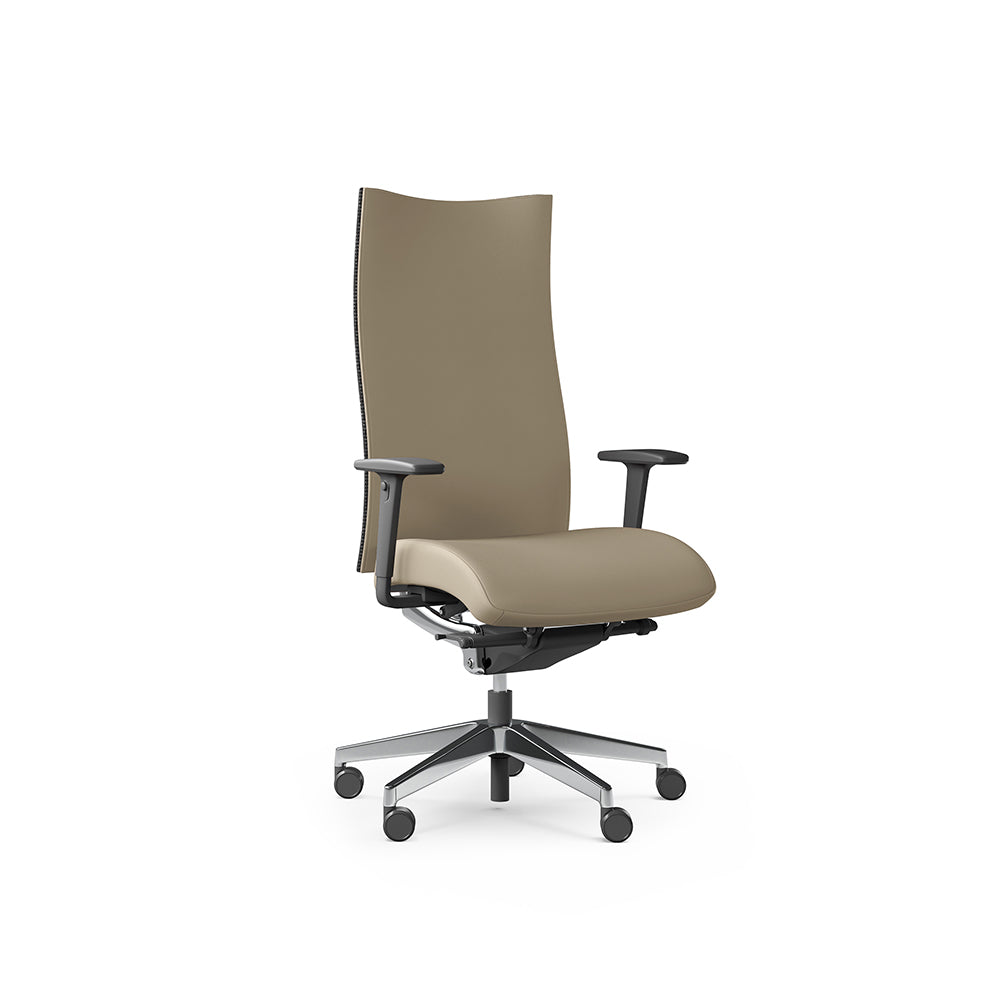 Action 100 SFL Executive Armchair 4 in Beige Finish with Chrome Base