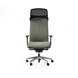 Action 110 SFL Executive Armchair with Headrest 2 in Light Green Finish with Chrome Base