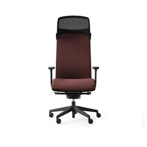 Action 110 SFL Executive Armchair with Headrest 3 in Maroon Finish with Black Base