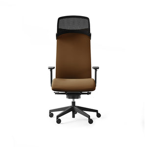 Action 110 SFL Executive Armchair with Headrest 4 in Brown Finish with Black Base