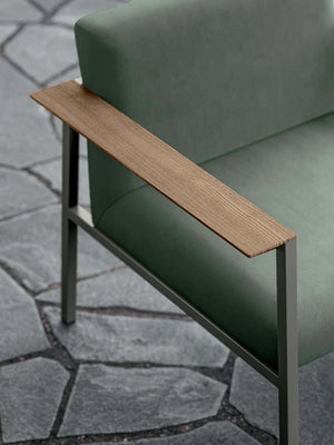 Ado Chair With Wooden Armrests Close Up Detail