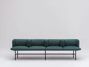 Agora Bench With Green Finish And Black Legs