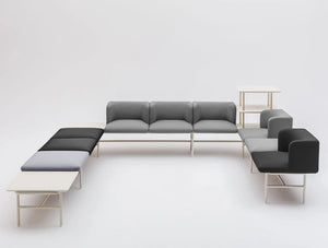Agora Soft Seating With Grey And Black Finish And White Legs