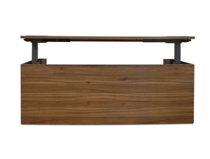 Alto Executive Sit Stand Electric Desk In Black Walnut Raised Front View