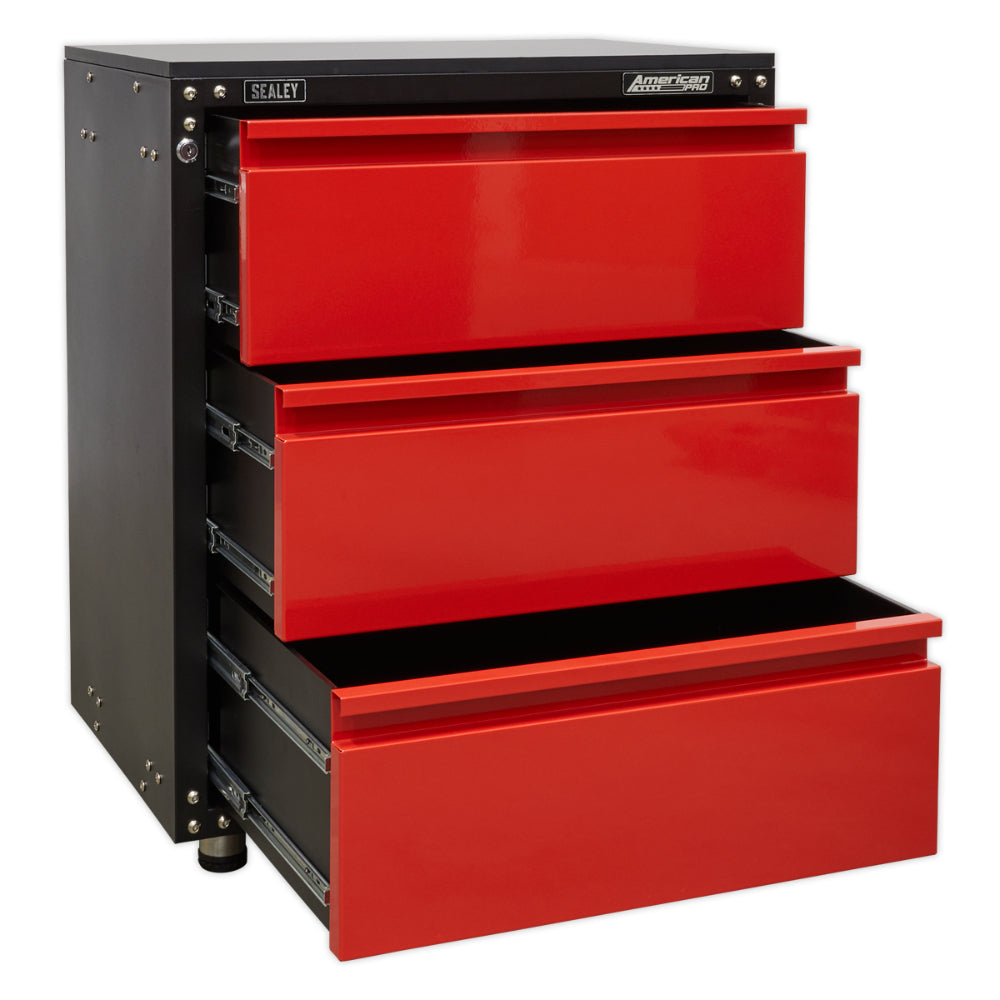 American PRO Modular Cabinet with Worktop 3 Drawer 665mm APMS82 3