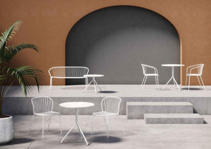Amitha Outdoor Bench Seating With Round Table In Outdoor Setting