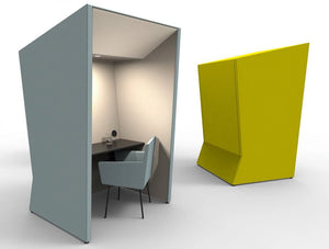 Anders Work Booths In Navy Blue And Yellow