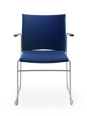 Ariz 570V 2P Upholstered Seat And Back Visitor Armchair With Armrest 2 In Blue Finish