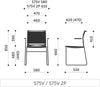 Ariz 575V 2P Upholstered Seat And Mesh Back Armchair With Armrests 4 Dimensions