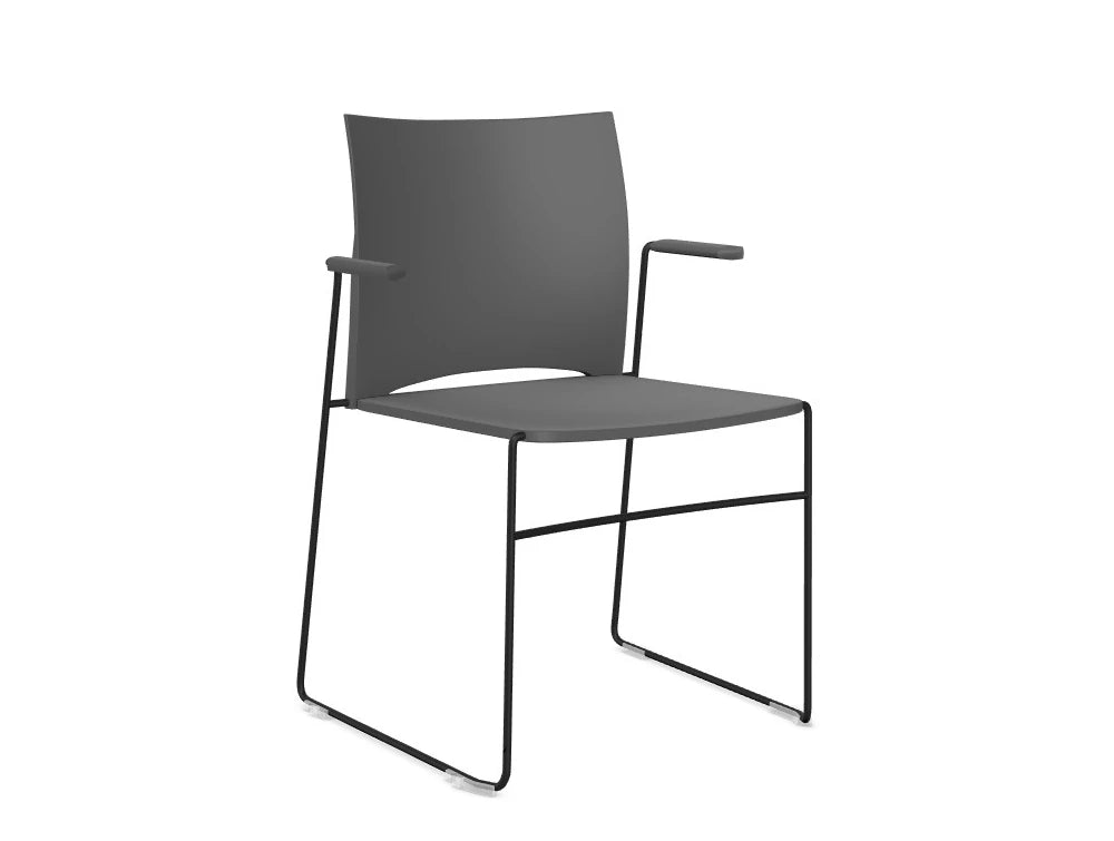 Ariz Plastic Seat With Armrest And Backrest Chair   Model 550V Pro Ari550V Code 517 Blk Na 2P