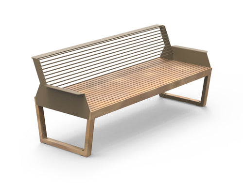 Arko Wooden Outdoor Bench with Armrests