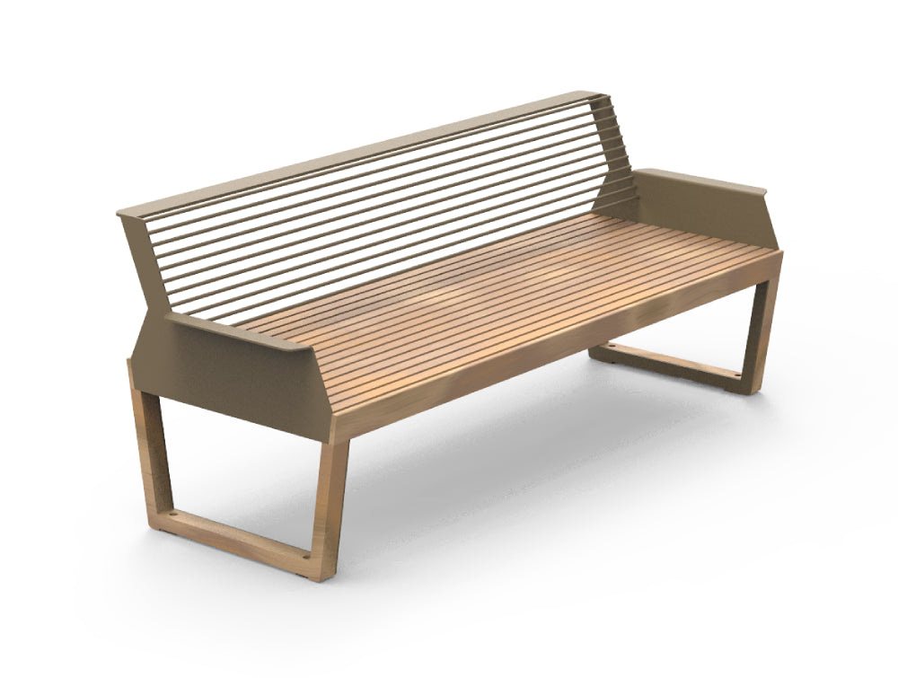 Arko Wooden Outdoor Bench with Armrests