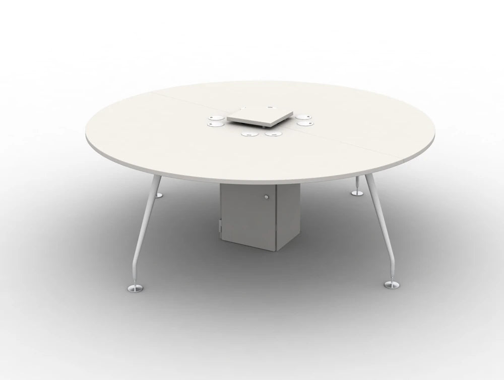 Arthur 4 Person Round Desking System With Steel Legs