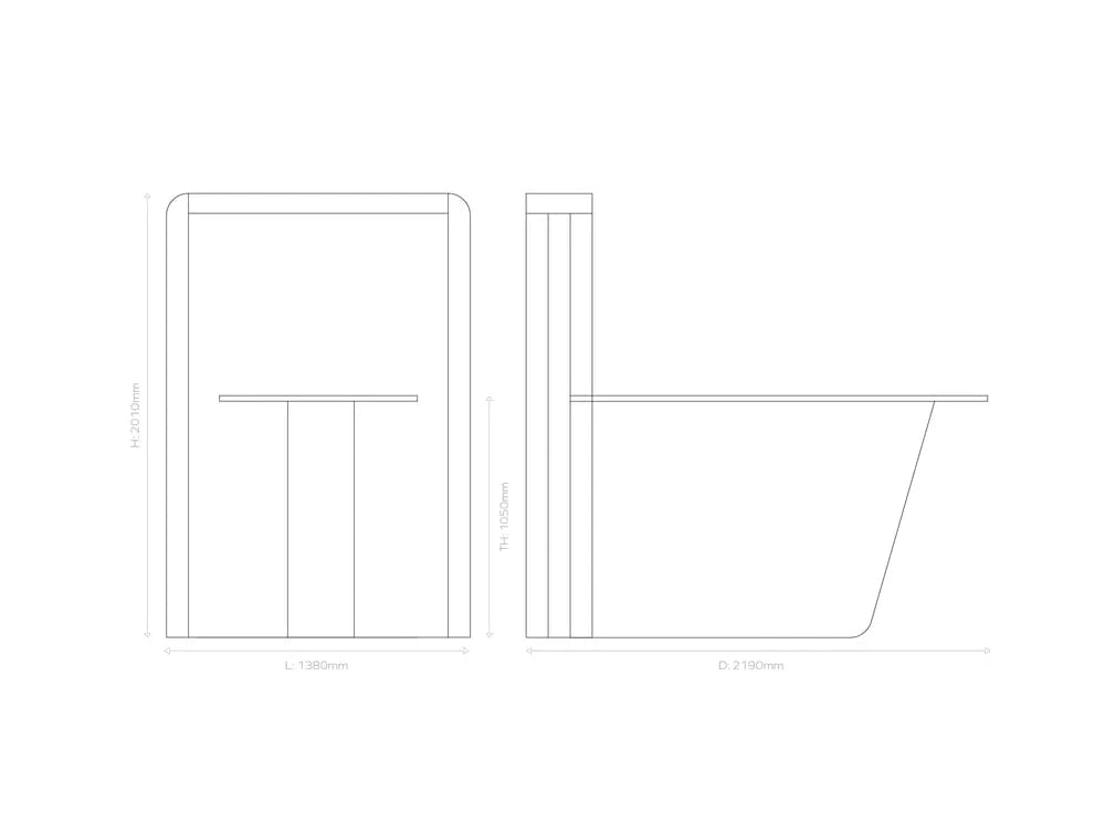 Athena Standing Height Media Unit 7 Person Dimensions