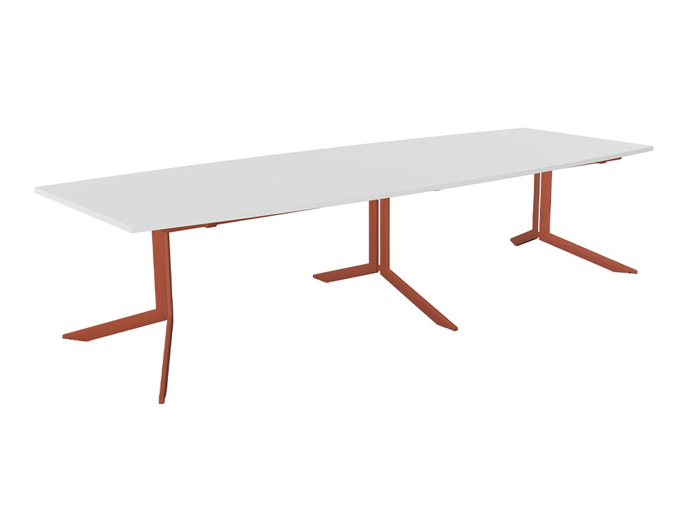 Axy Line Barrel Top Long Conference Table With X Leg