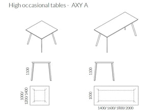 Axy Line High Occasional Tables Dimensions