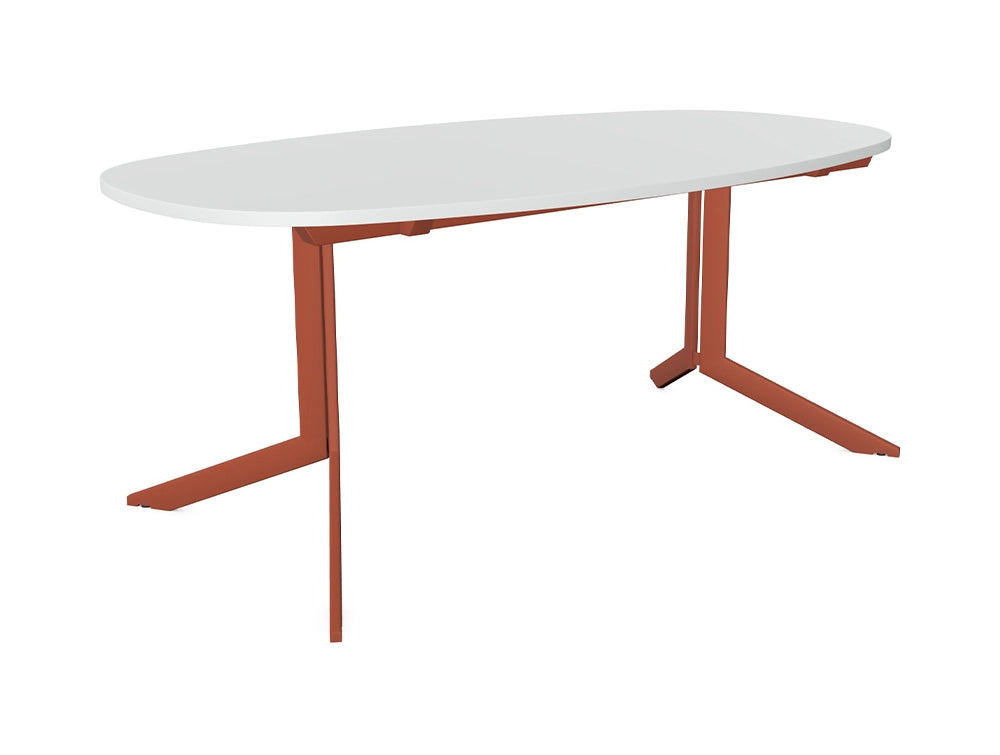 Axy Line Oval Top Conference Table With X Leg