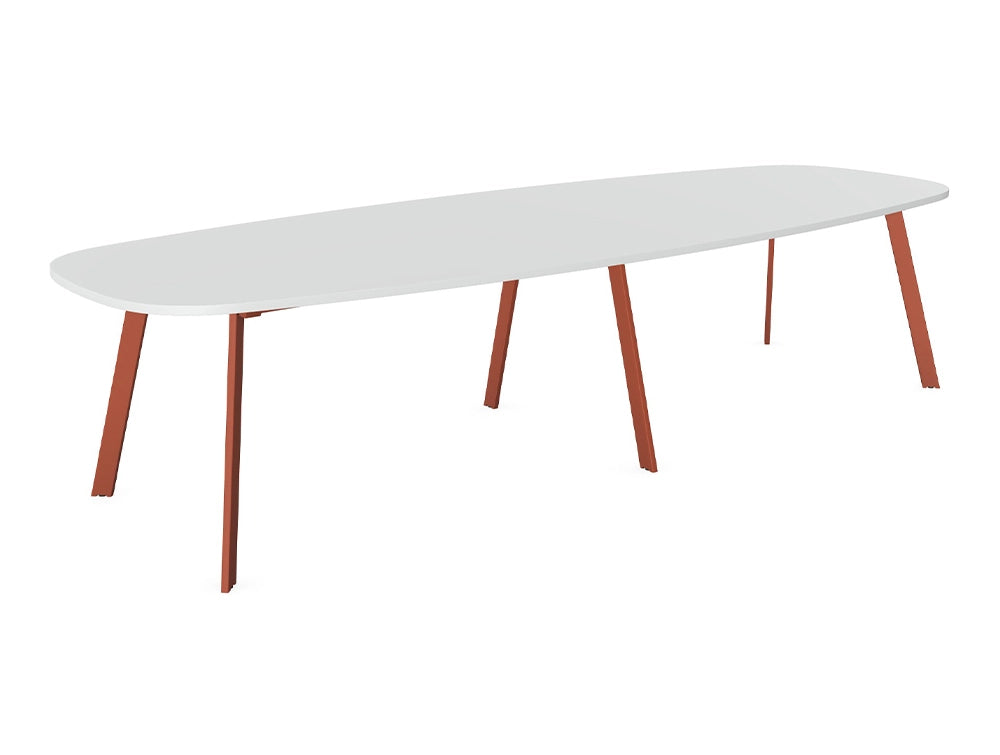 Axy Line Oval Top Long Conference Table With A Leg