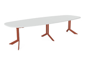 Axy Line Oval Top Long Conference Table With X Leg