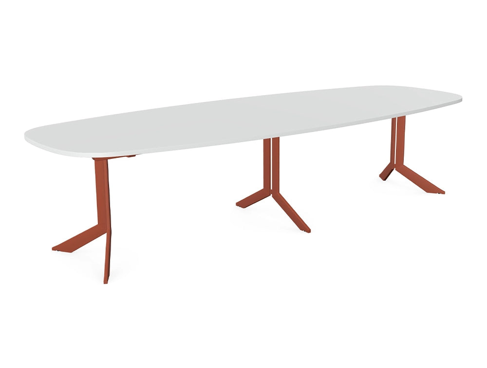 Axy Line Oval Top Long Conference Table With X Leg