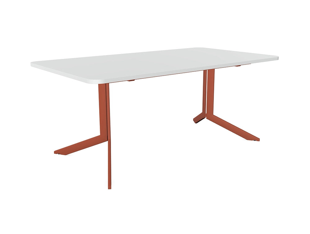 Axy Line Rectangular Top Conference Table With X Leg