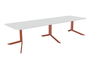 Axy Line Rectangular Top Long Conference Table With X Leg