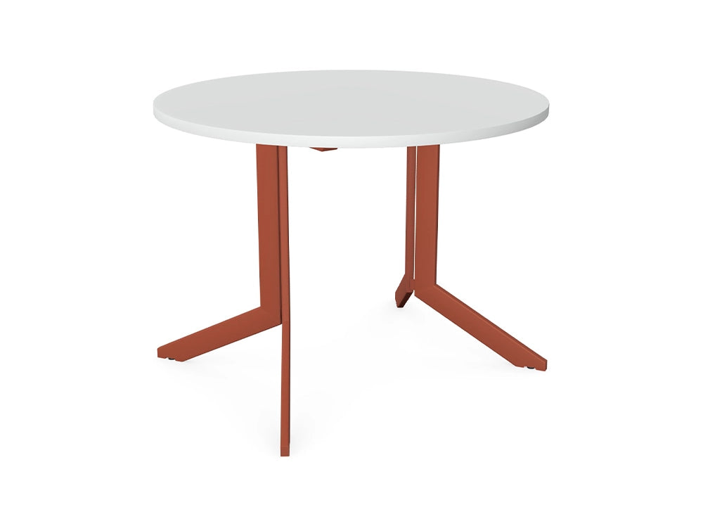 Axy Line Round Top Occasional Table With X Leg