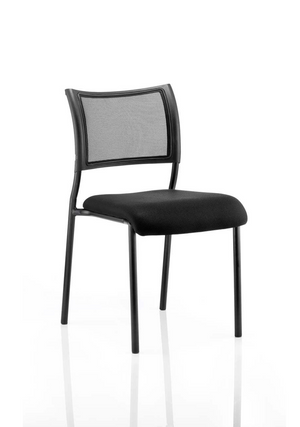 Brunswick Visitor Chair Black Fabric Without Arms Black Frame Image 2