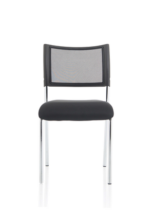 Brunswick Visitor Chair Black Fabric Without Arms Chrome Frame Image 11
