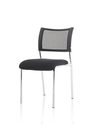 Brunswick Visitor Chair Black Fabric Without Arms Chrome Frame Image 12