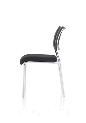 Brunswick Visitor Chair Black Fabric Without Arms Chrome Frame Image 13