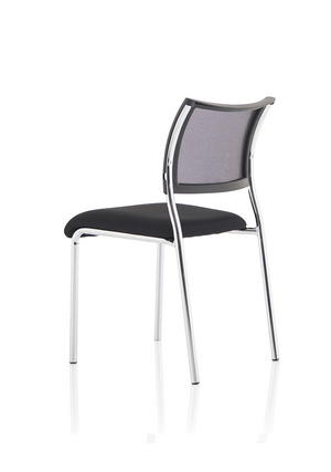 Brunswick Visitor Chair Black Fabric Without Arms Chrome Frame Image 14