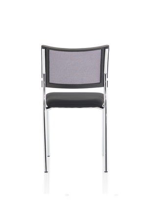 Brunswick Visitor Chair Black Fabric Without Arms Chrome Frame Image 15