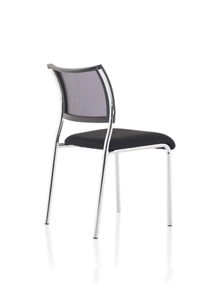 Brunswick Visitor Chair Black Fabric Without Arms Chrome Frame Image 16