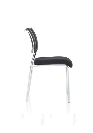 Brunswick Visitor Chair Black Fabric Without Arms Chrome Frame Image 17