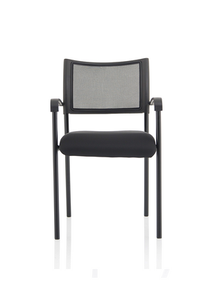 Brunswick Visitor Black Fabric Chair With Arms Black Frame Image 3