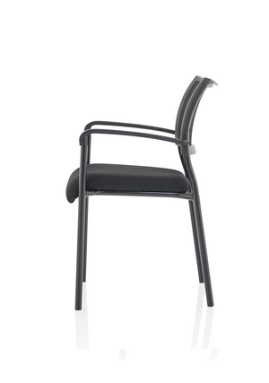 Brunswick Visitor Black Fabric Chair With Arms Black Frame Image 5