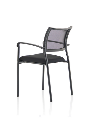 Brunswick Visitor Black Fabric Chair With Arms Black Frame Image 6