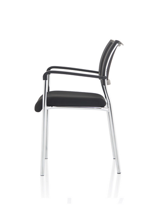 Brunswick Visitor Chair Black Fabric With Arms Chrome Frame Image 5