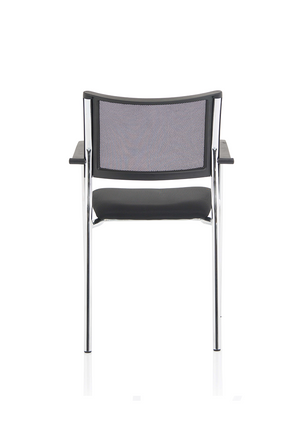 Brunswick Visitor Chair Black Fabric With Arms Chrome Frame Image 7