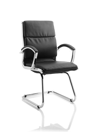 Classic Cantilever Chair Black With Arms Image 2