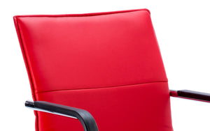 Echo Cantilever Chair Red Soft Bonded Leather With Arms Image 4