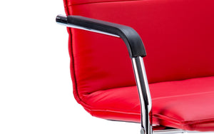 Echo Cantilever Chair Red Soft Bonded Leather With Arms Image 3