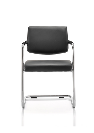 Havanna Visitor Chair Black Leather With Arms Image 4