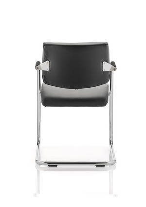 Havanna Visitor Chair Black Leather With Arms Image 5