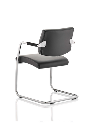 Havanna Visitor Chair Black Leather With Arms Image 6